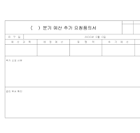 분기예산추가요청품의서